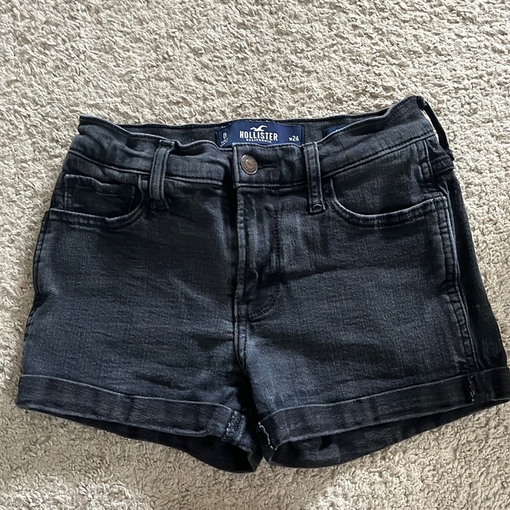 black jean shorts